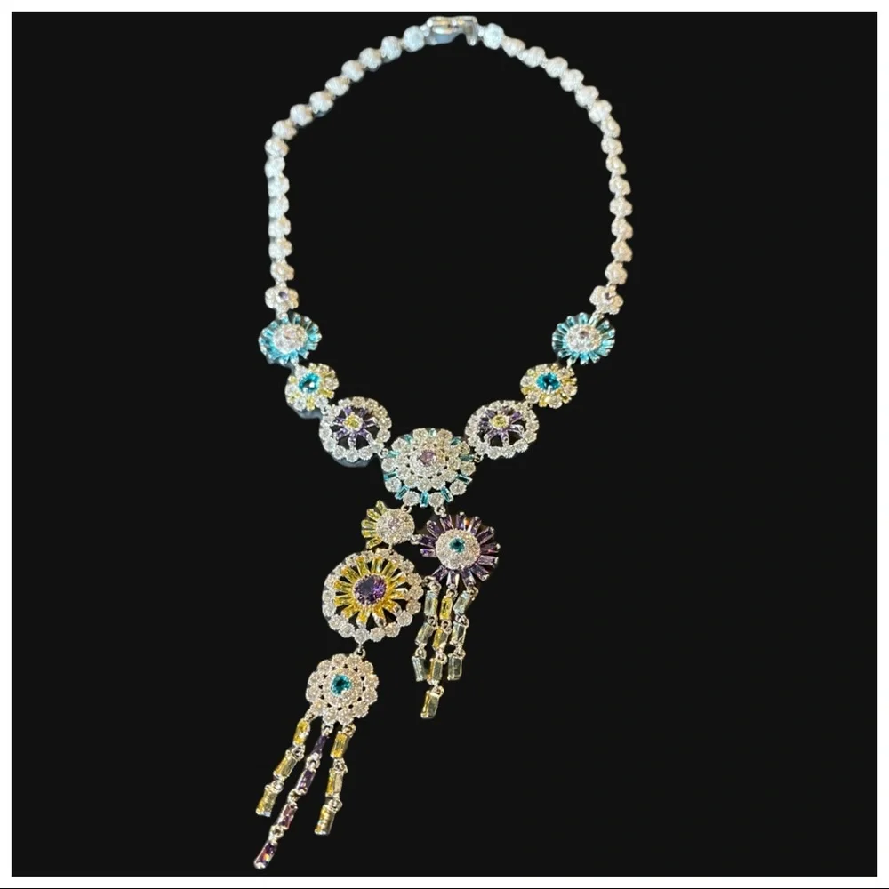 Swarovski Crystals The Iza Spectacular Colorful Necklace - Picture 6 of 12
